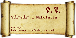 Vásári Nikoletta névjegykártya