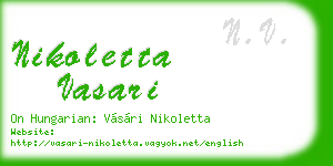 nikoletta vasari business card