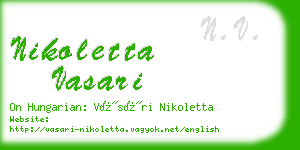 nikoletta vasari business card